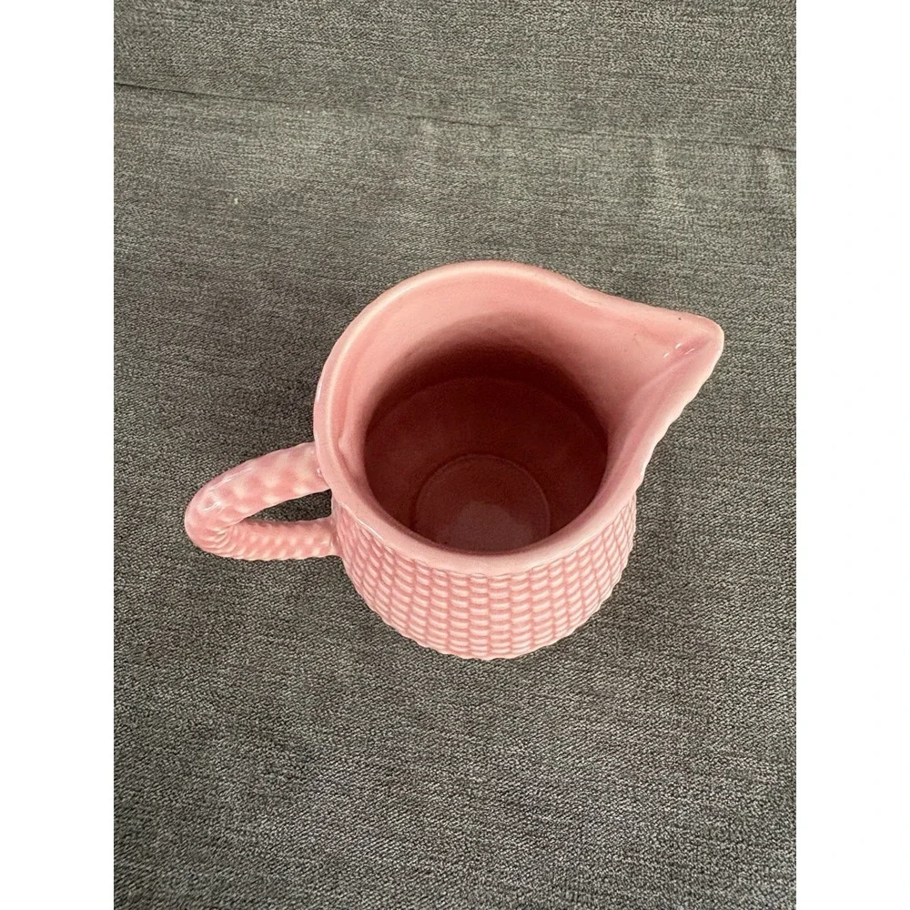 Vintage Upcycled Repurposed Primitive Vignette Tabletop Decor Pink Cream Pitcher